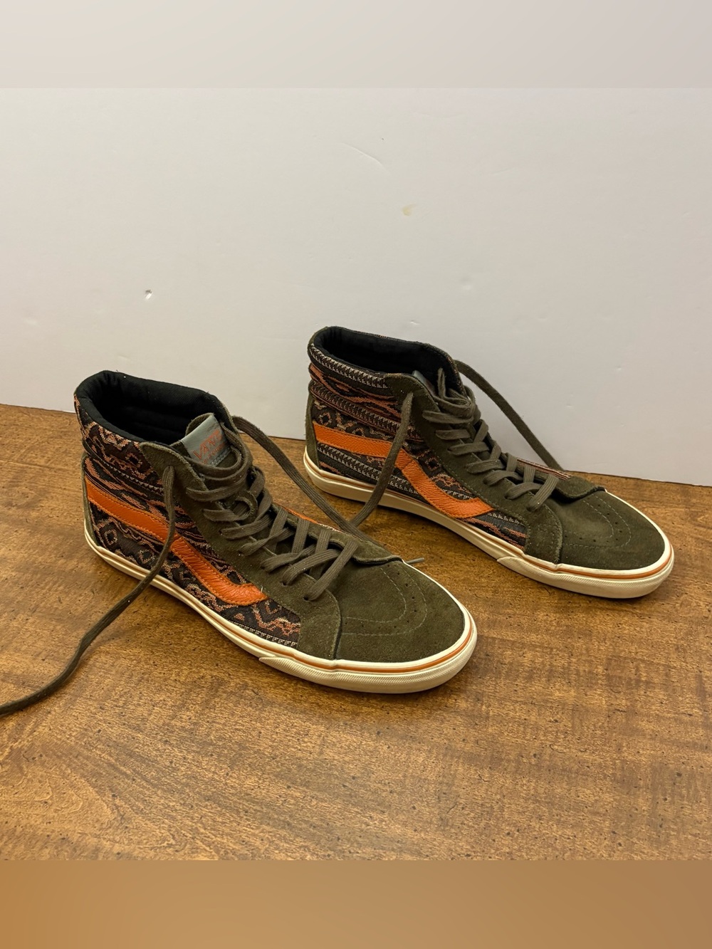 VANS SK8-HI REISSUE CA TRAINERS INCA OLIVE NIGHT mend 11.5 woven chukka shoes